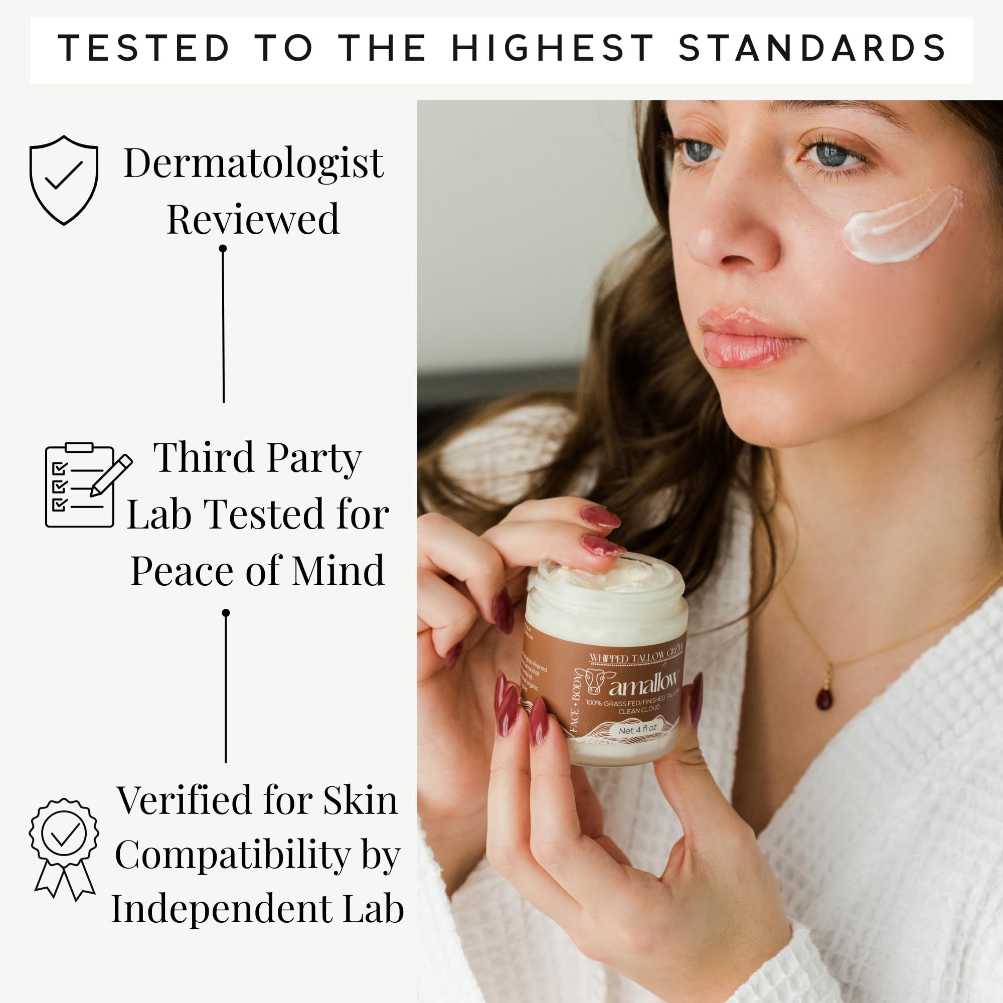 Skin appears soft and smooth after applying Amallow moisturizer