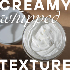 Vanilla Latte scented Amallow moisturizer applied on the hands.