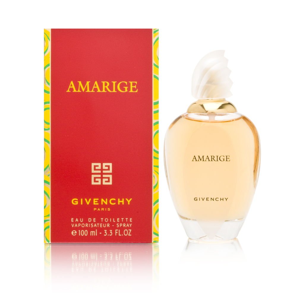 Givenchy Amarige eau de toilette bottle pour, offering a bright fruity floral everyday elegance.