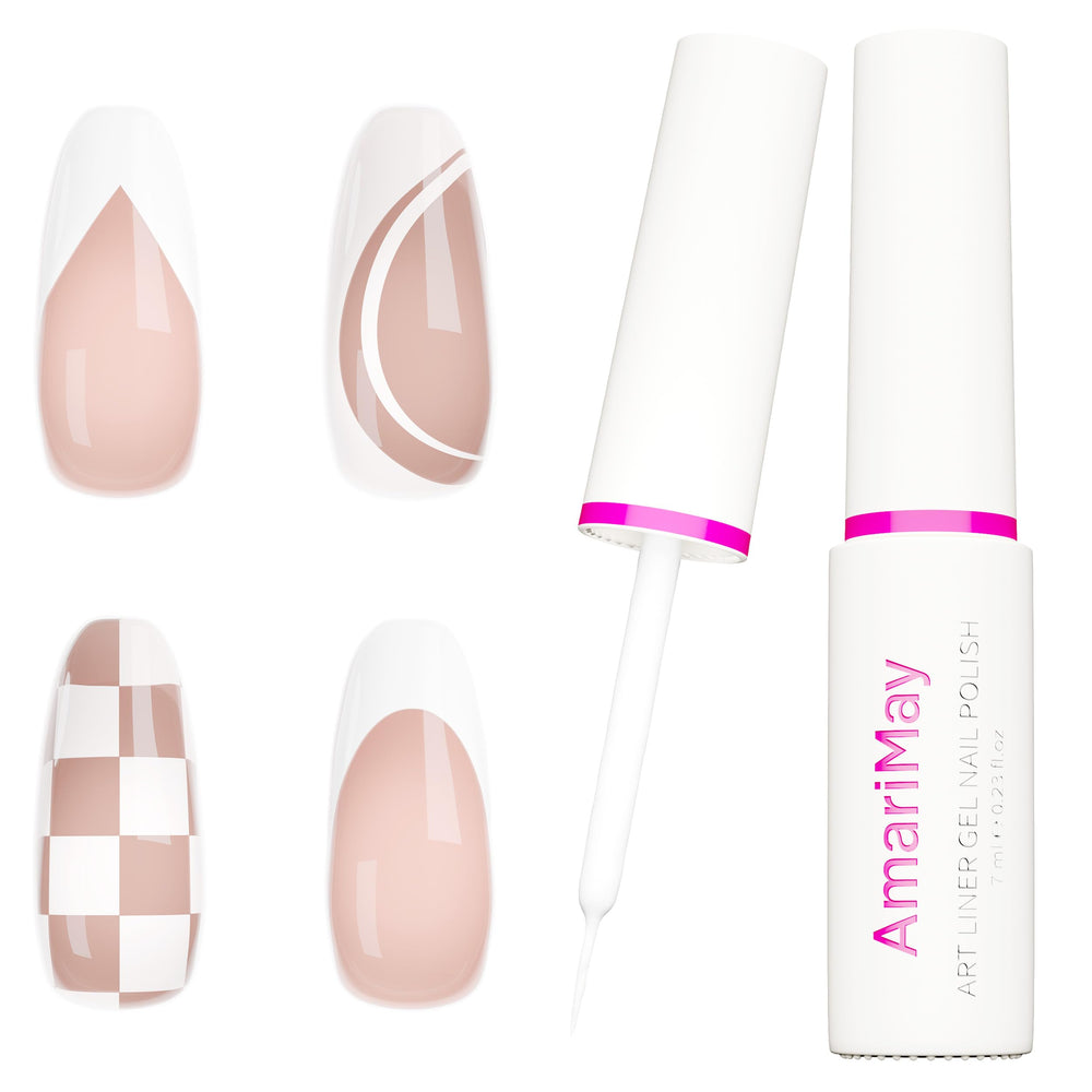AmariMay Liner Art Blanco 1 mm para líneas finas en uñas.