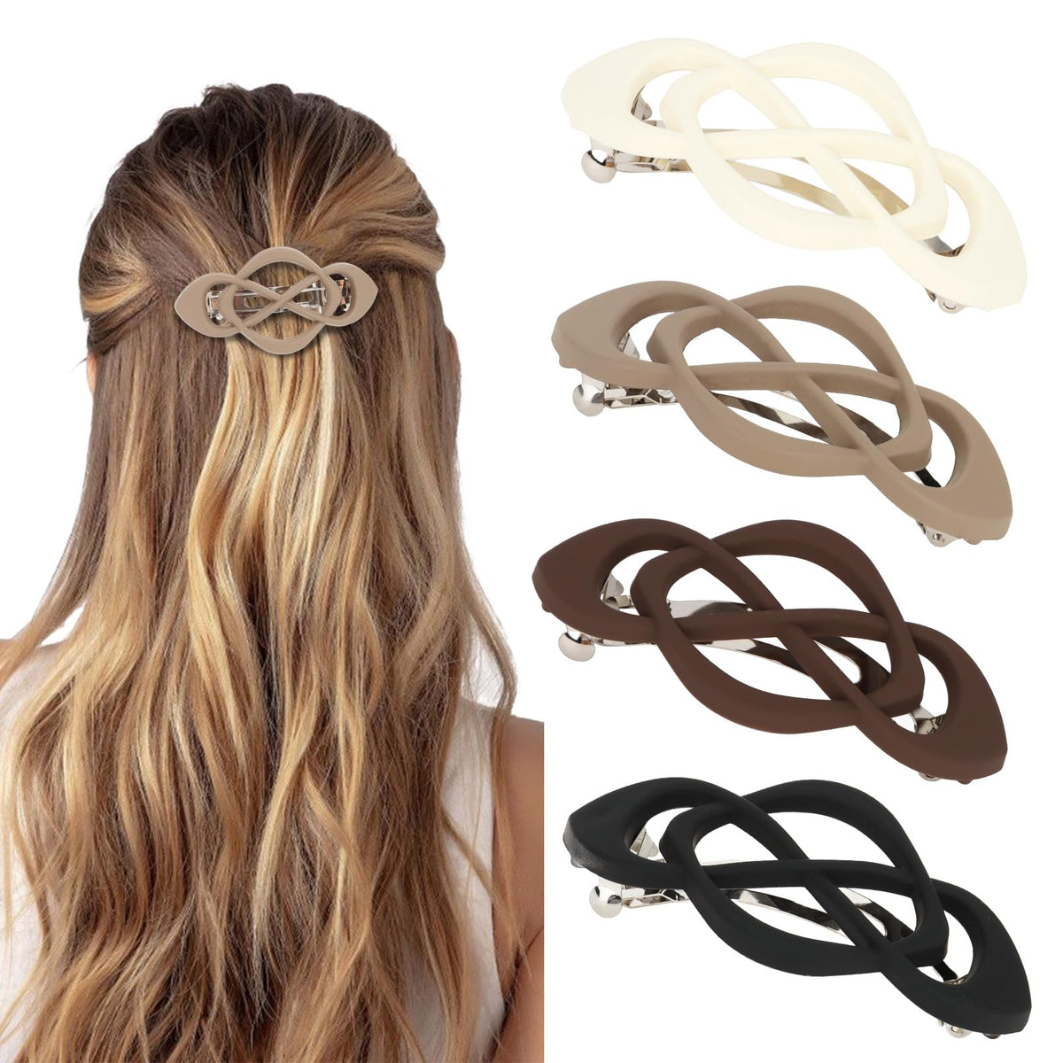 Amariver 4packs hair clips with crossover design for versatile daily styling