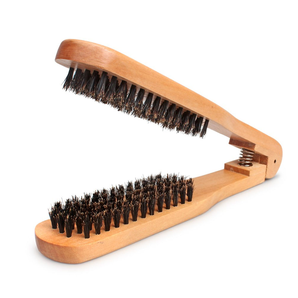 Amariver hair straightener with wooden handle for smooth styling.