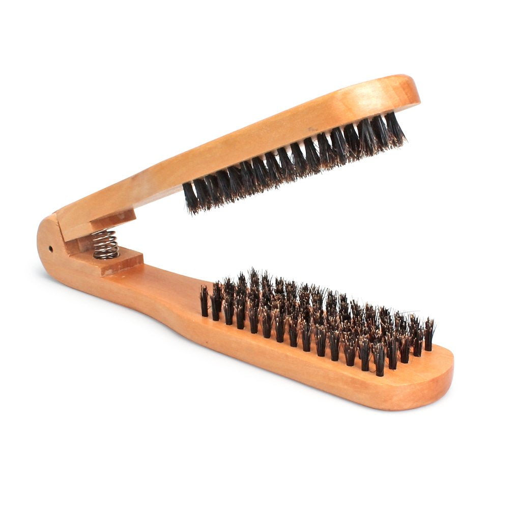 Nylon bristles and natural fibers detail for gentle detangling.