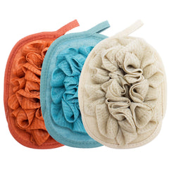 Amariver tres-paquetes guante-esponja ducha flor, exfoliación suave para la piel