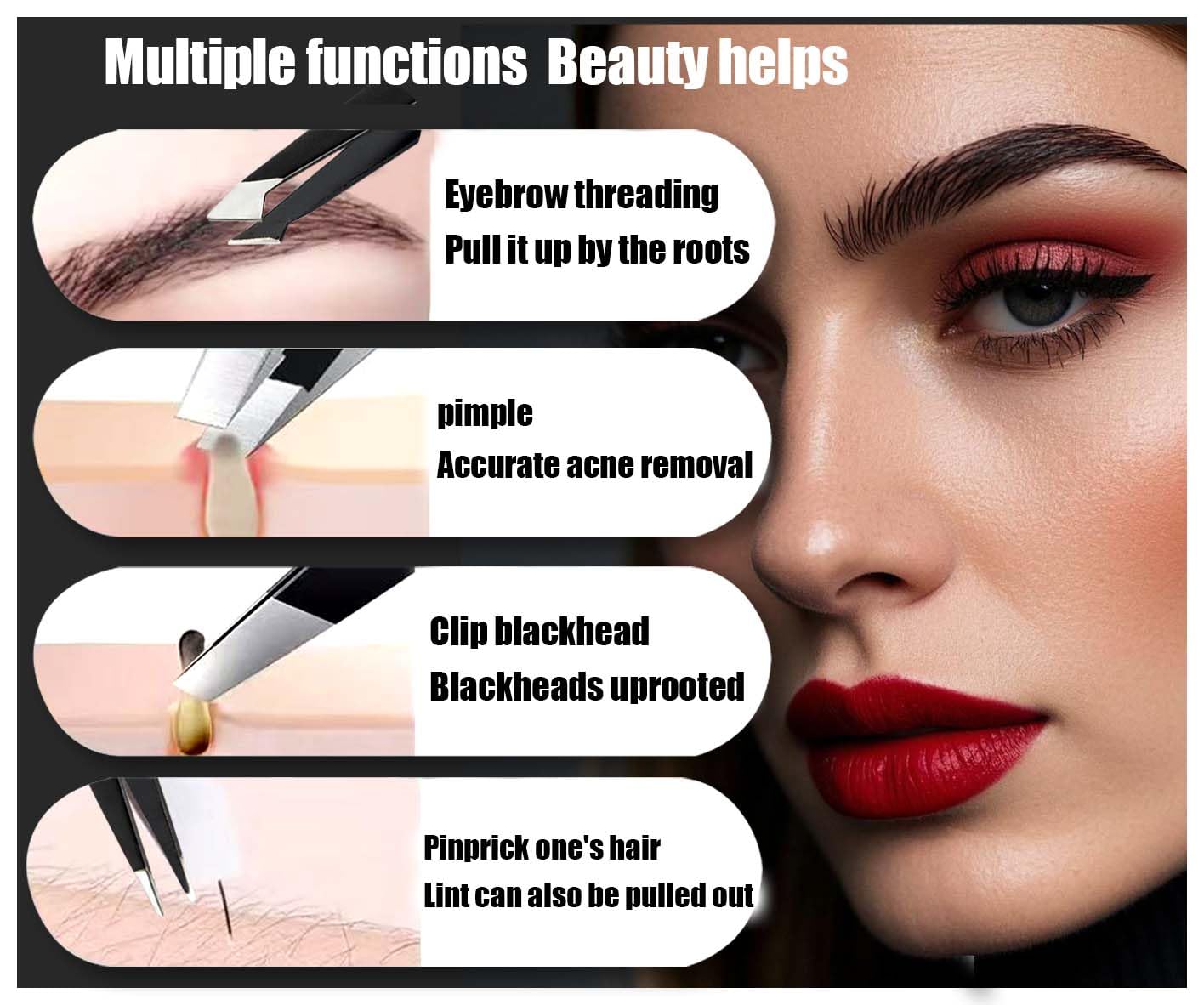 Amasodaon eyebrow precision tweezers for clean shaping with reduced tug and slip