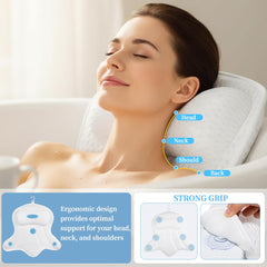 AmazeFan Almohada de baño con soporte para cuello y espalda