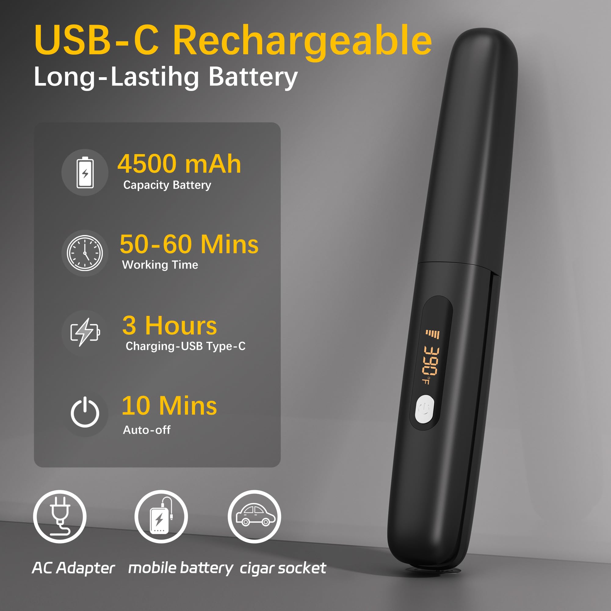 Amazebra 4500mAh battery inside for up to 50 minutes of cordless styling