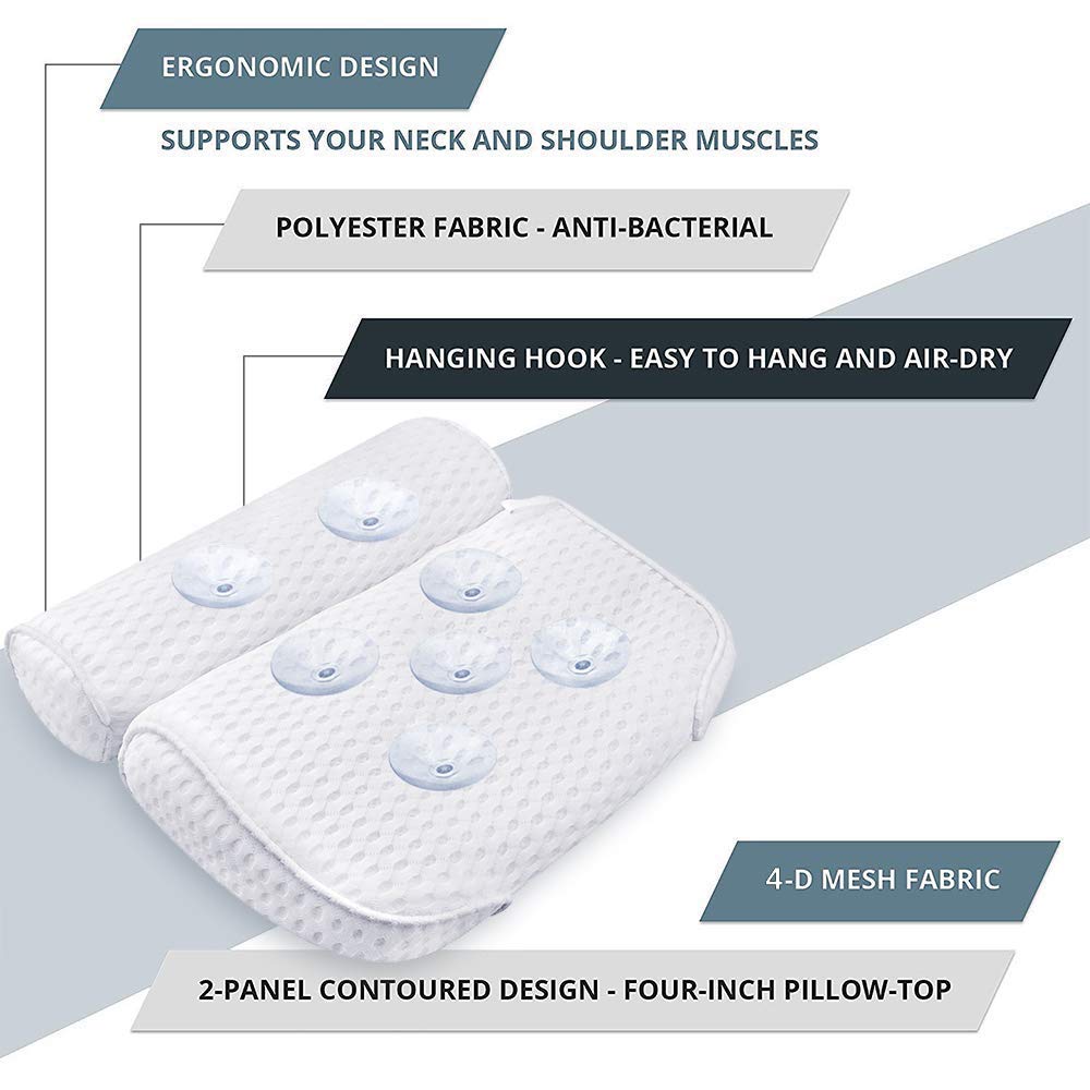 AmazeFan Almohada de baño ofrece soporte para cuello y hombros para relajación