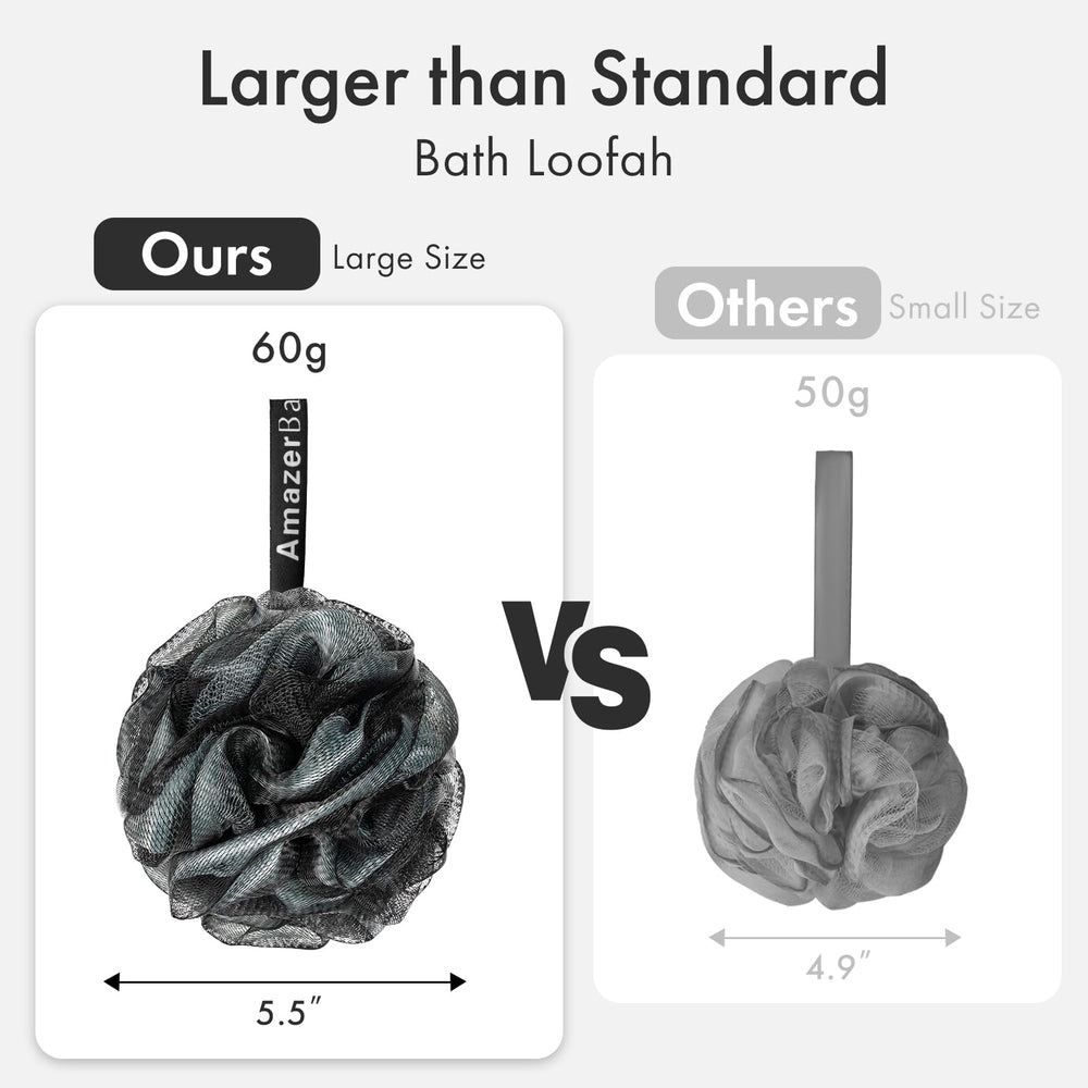 AmazerBath charcoal loofah dense foam saves shower gel.