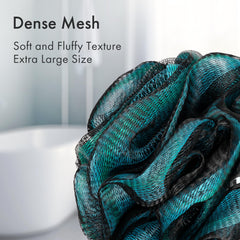 AmazerBath Charcoal Loofah Green helps exfoliate and remove excess oil for smoother skin.