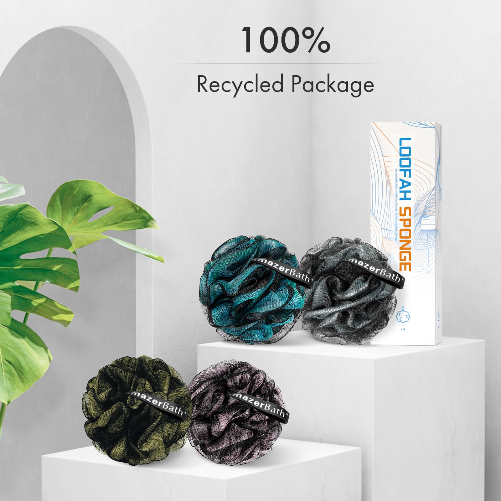 AmazerBath charcoal loofah reinforced knotting increases lifespan.