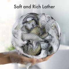 AmazerBath charcoal loofah pink durable knotting boosts longevity.