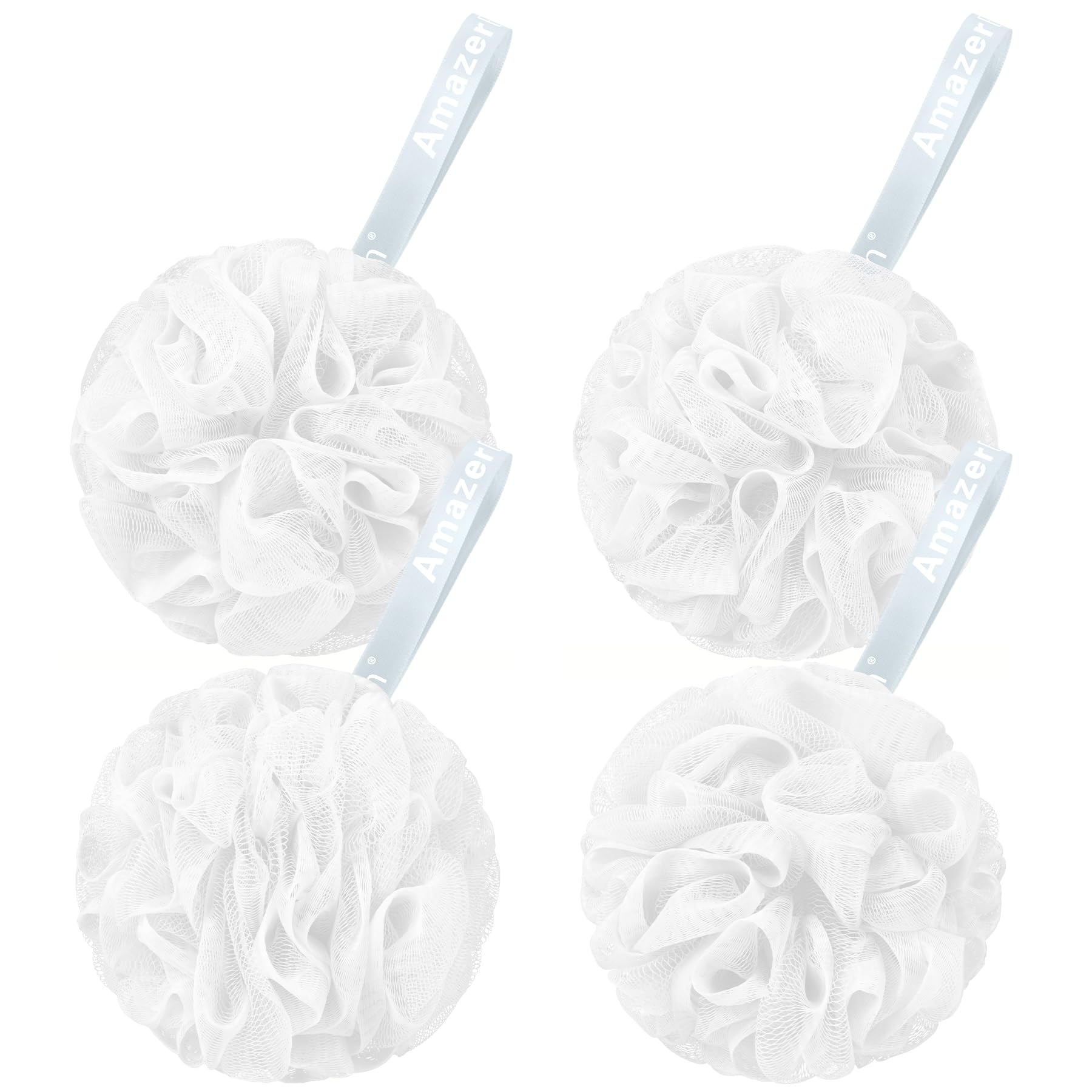 AmazerBath esponja lufa blanca, limpieza suave para piel sensible.
