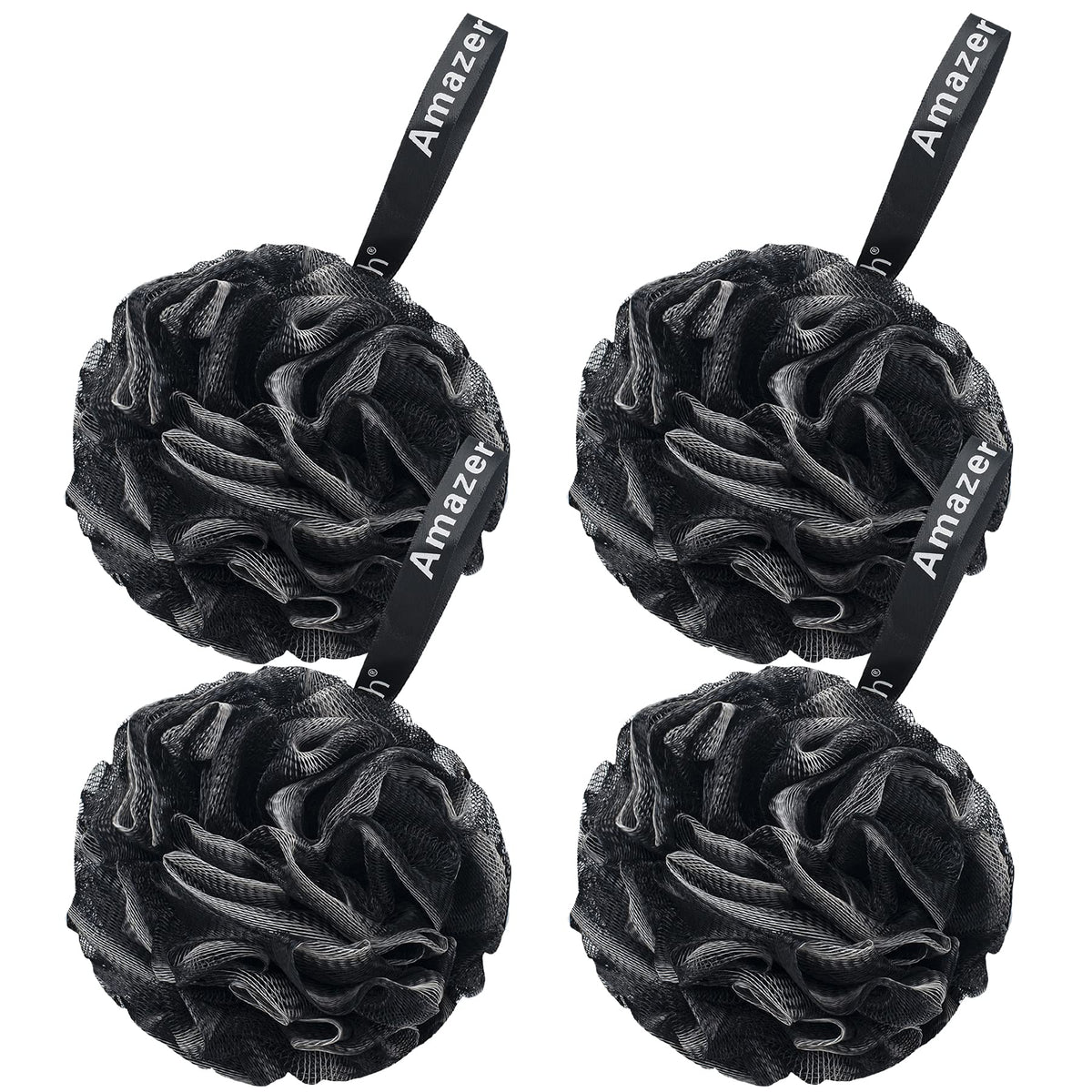 Esponja AmazerBath lufa grande negra de 75 g para exfoliar el cuerpo.