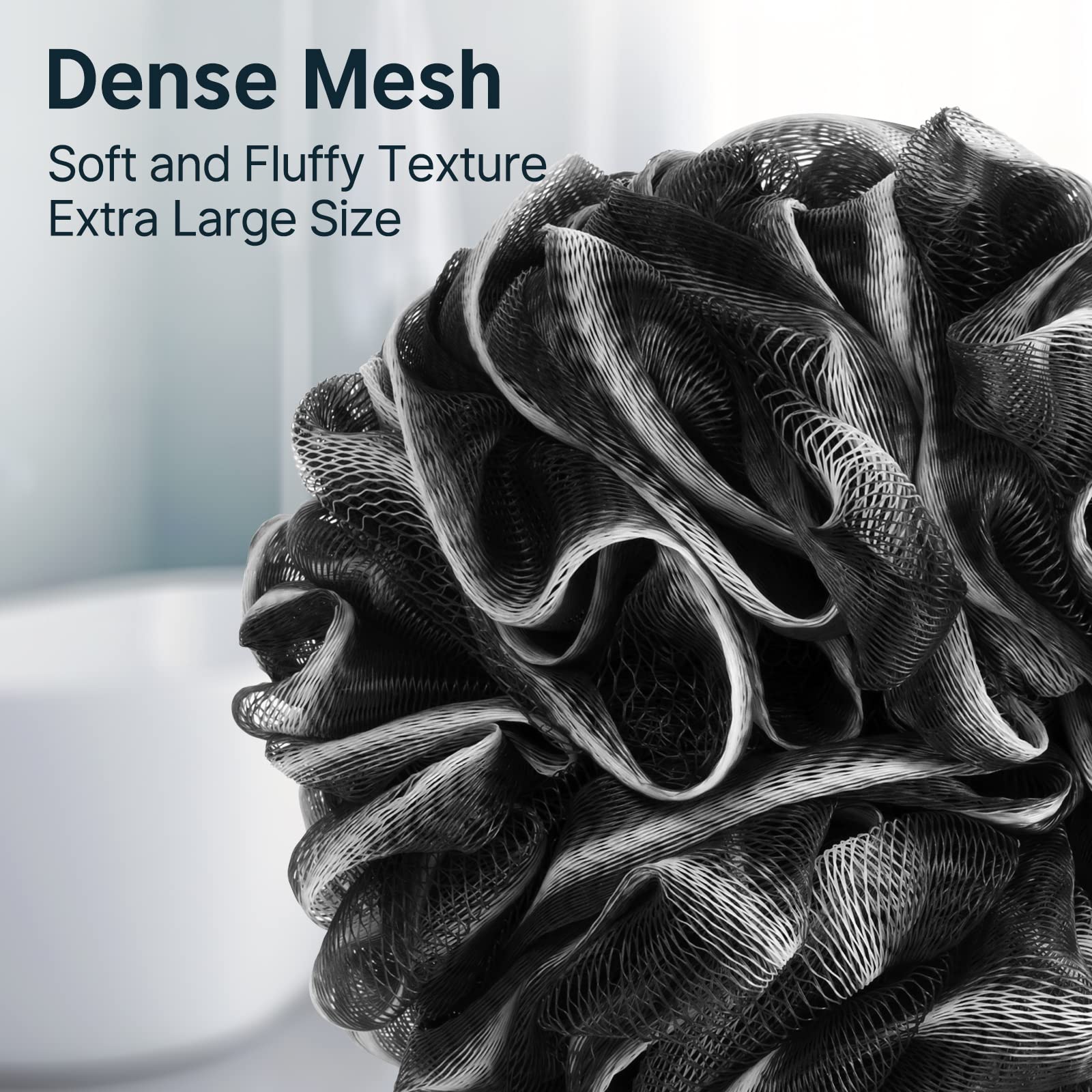 A AmazerBath loofah sponge soft PE material exfoliates gently.