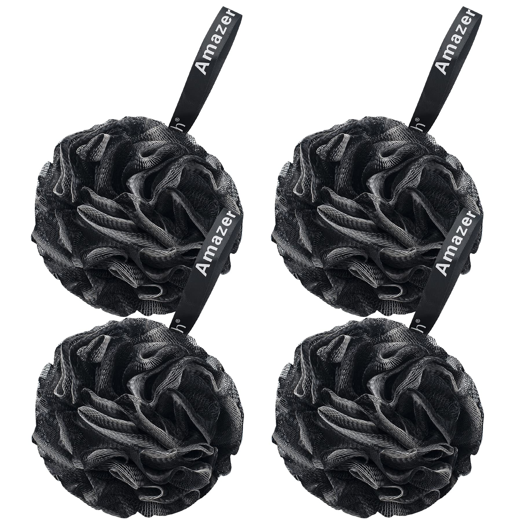 AmazerBath lufa de 60 g por pieza negra para exfoliar suave
