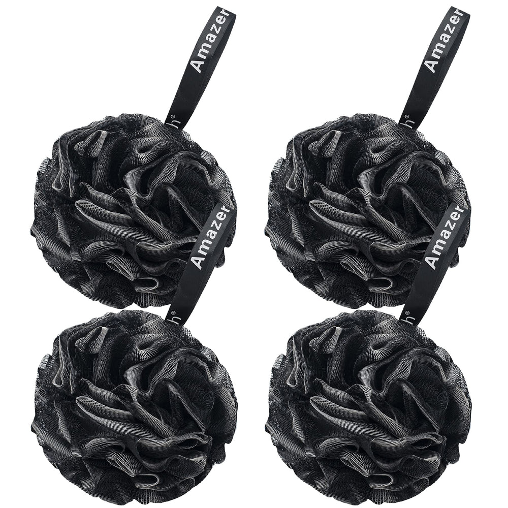 AmazerBath lufa de 60 g por pieza negra para exfoliar suave