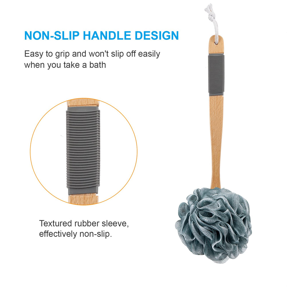 AmazerBath malla-pe-densa crea espuma abundante con poco gel.
