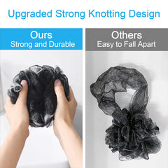 Conjunto de 4 esponjas AmazerBath negras para la rutina familiar.