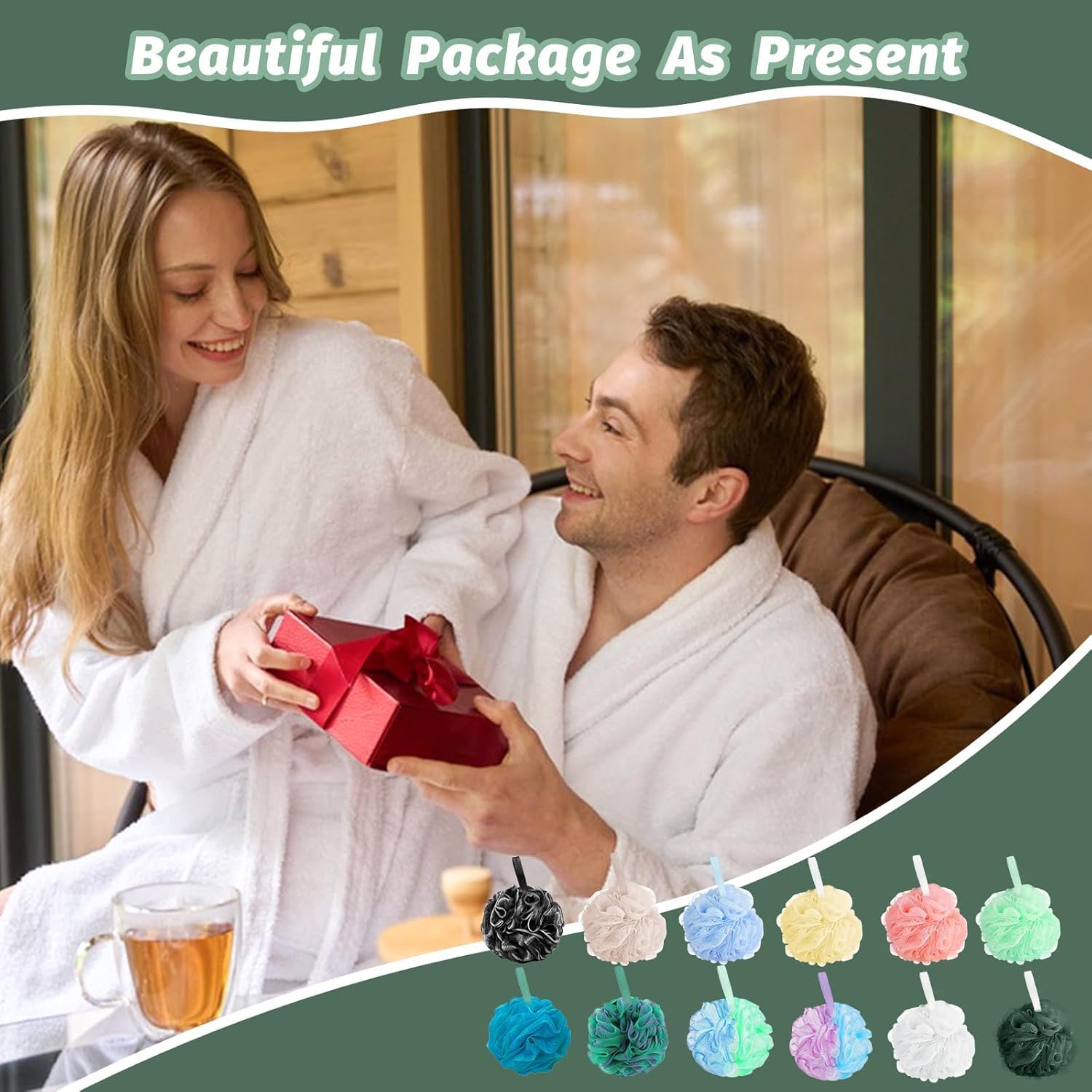 Amazerbst bath sponge offers soft exfoliation and versatile soap-friendly lather.
