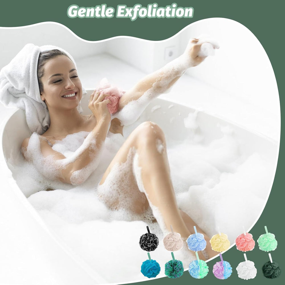 Amazerbst colorful loofah for the shower adds visual appeal and creamy lather.