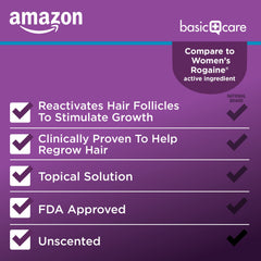 Amazon Basic Care Minoxidil application swatch demonstrates ease of use on scalp