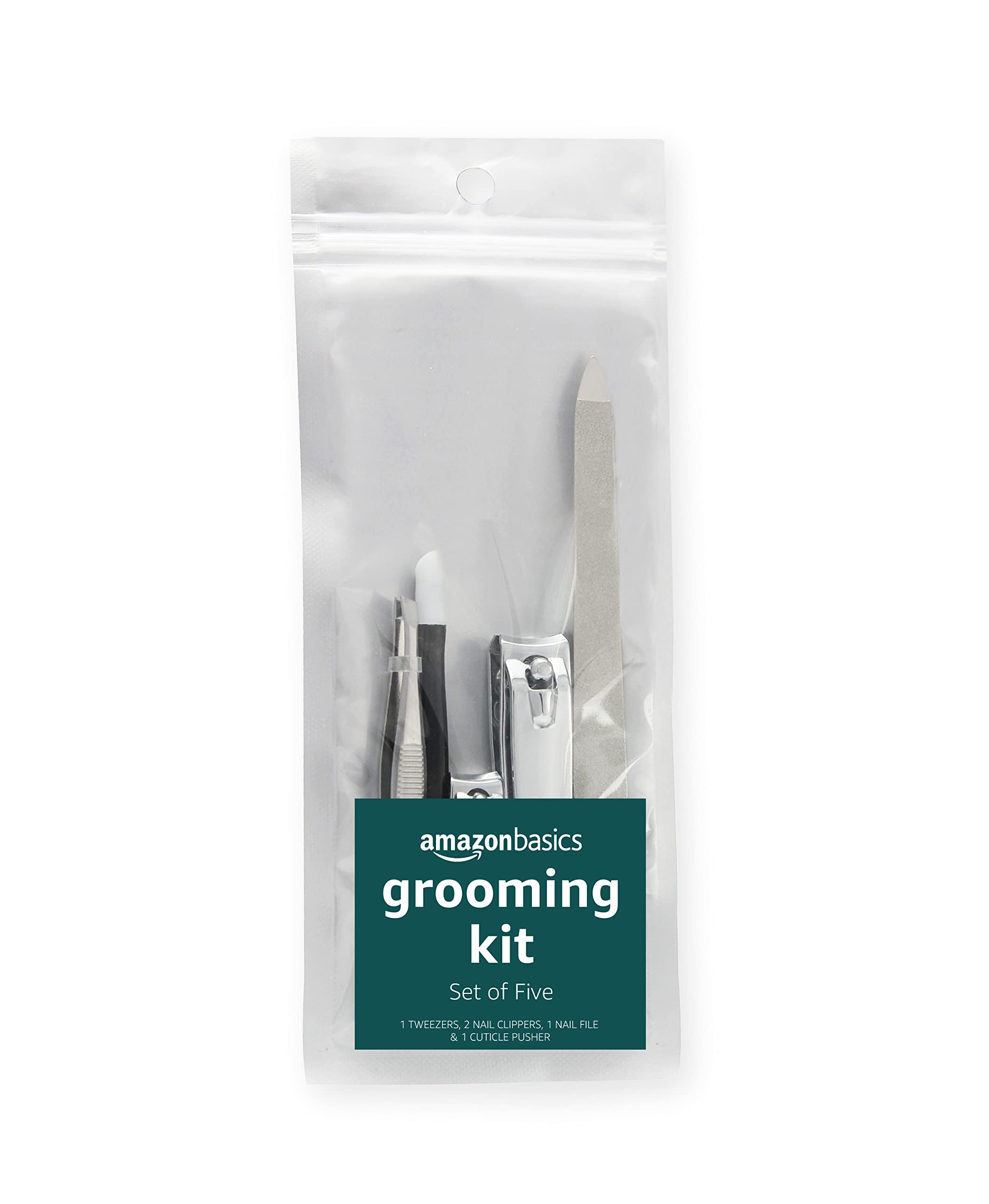 Amazon Basics 5-piece nail care kit ready for at-home grooming and maintenance