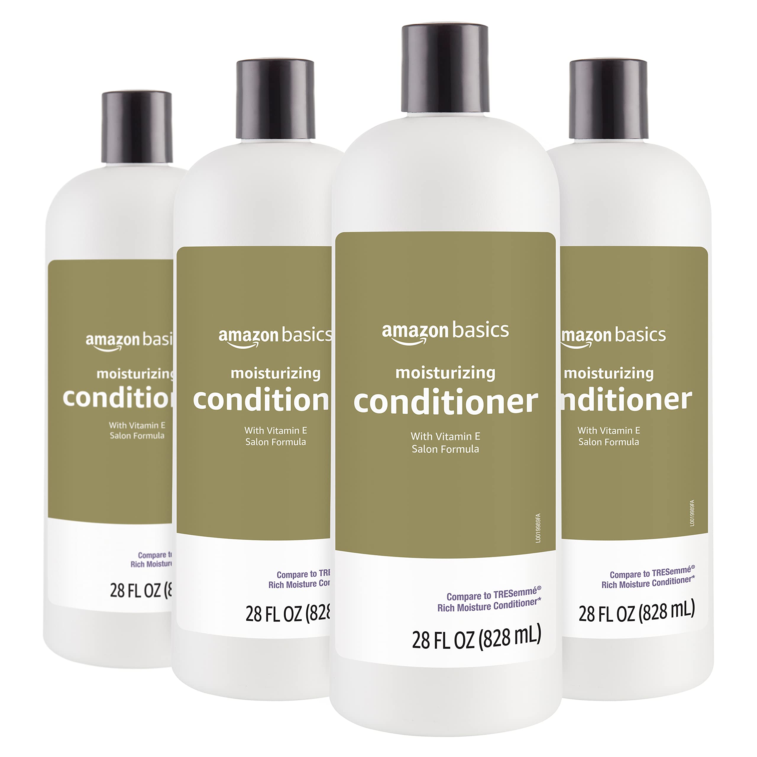 Amazon Basics Acondicionador humedad rica, botella frontal, suaviza el cabello seco.