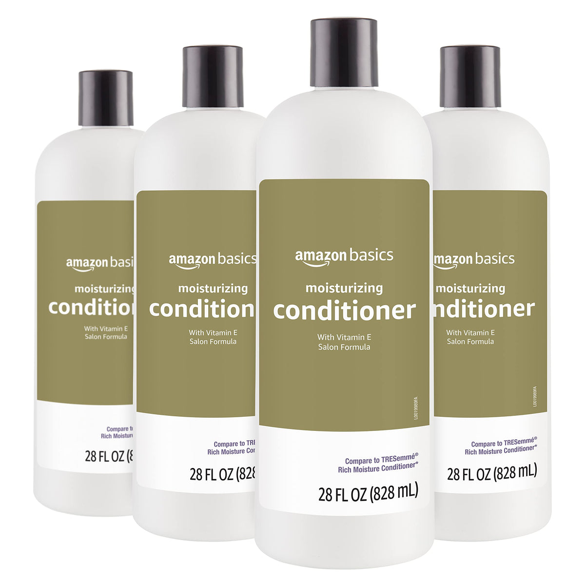 Amazon Basics Acondicionador humedad rica, botella frontal, suaviza el cabello seco.