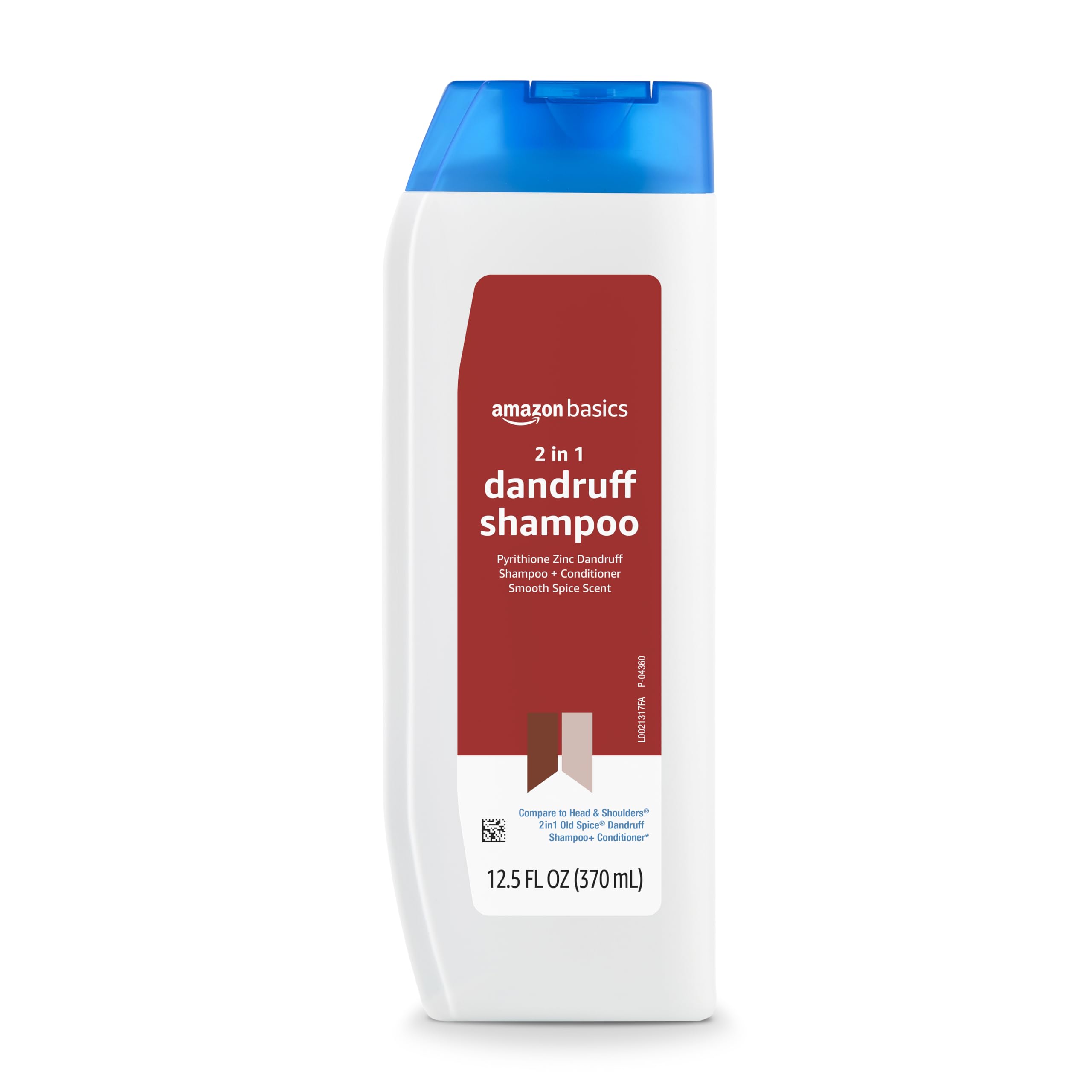 Amazon Basics 2-in-1 bottle front showing smooth spice scent and pH balanced formula.