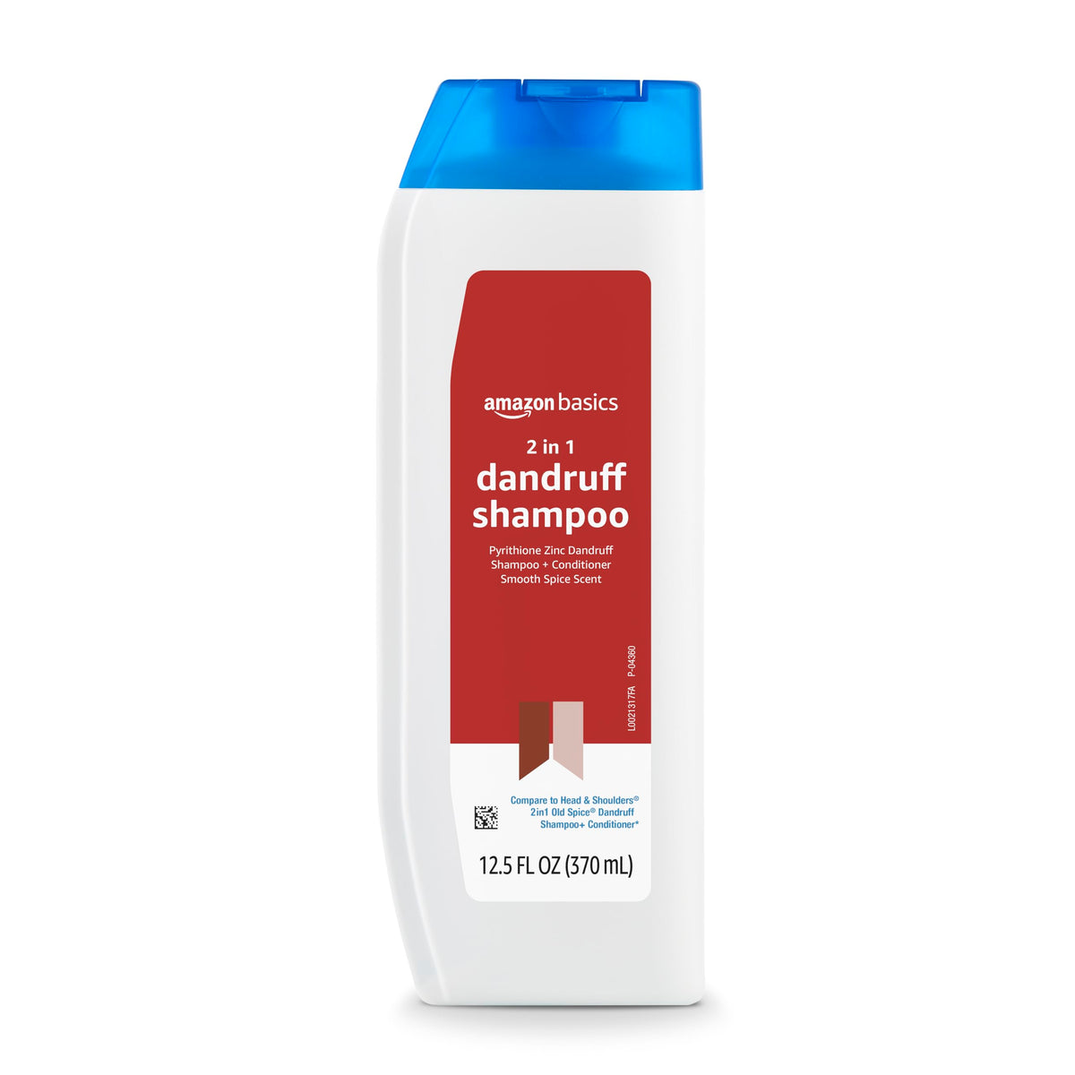 Amazon Basics 2-in-1 bottle front showing smooth spice scent and pH balanced formula.