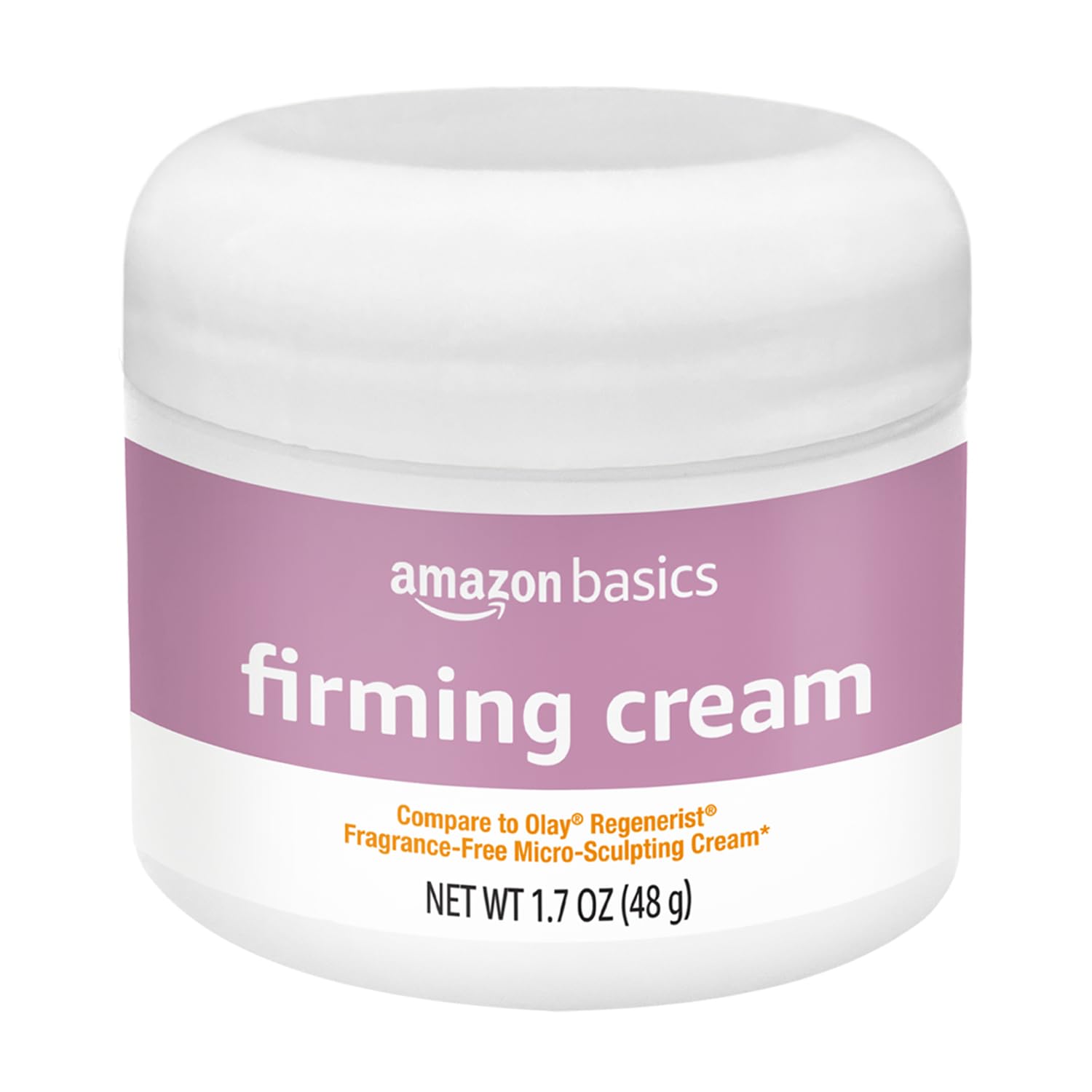 Aplicación suave en rostro y cuello con crema de Amazon Basics.