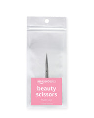 Amazon Basics Beauty Scissors with curved blades for precise grooming.