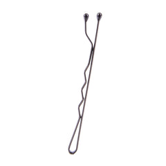 Amazon Basics Bobby Pins color-matching design on dark hair.