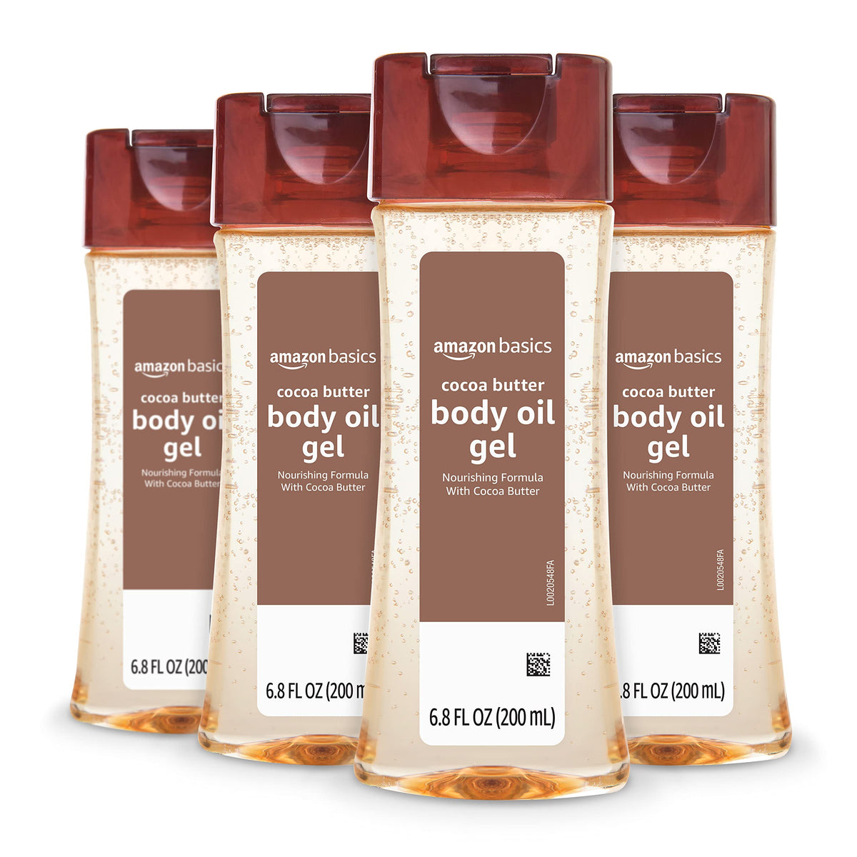 Amazon Basics Body Oil Gel with Cocoa Butter bottle front for very dry skin