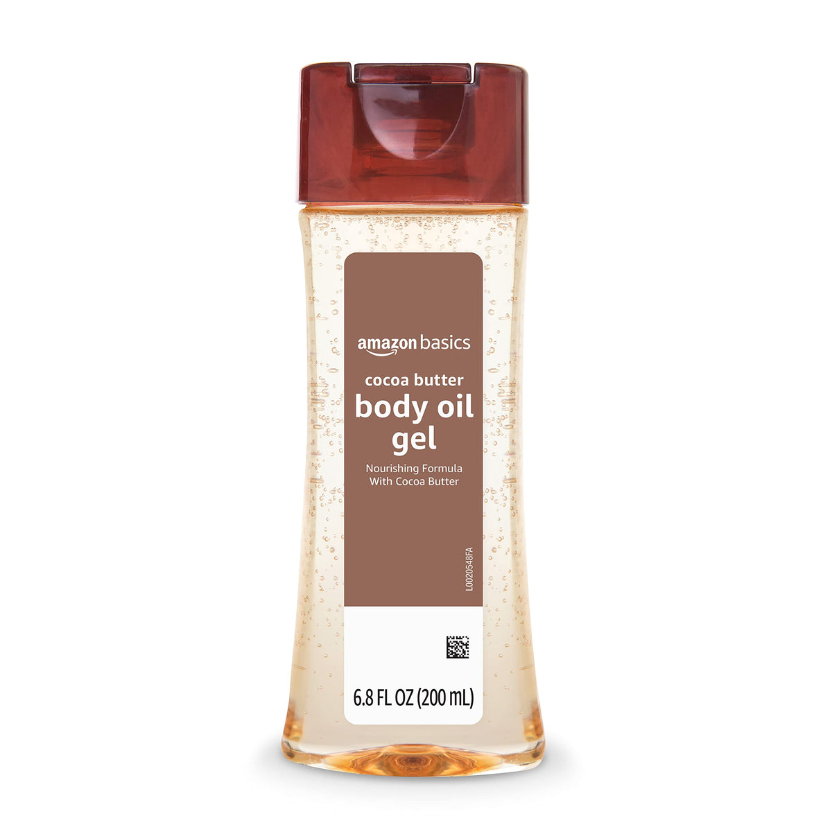 Amazon Basics Cocoa Butter Body Oil Gel bottle ready for daily hydration