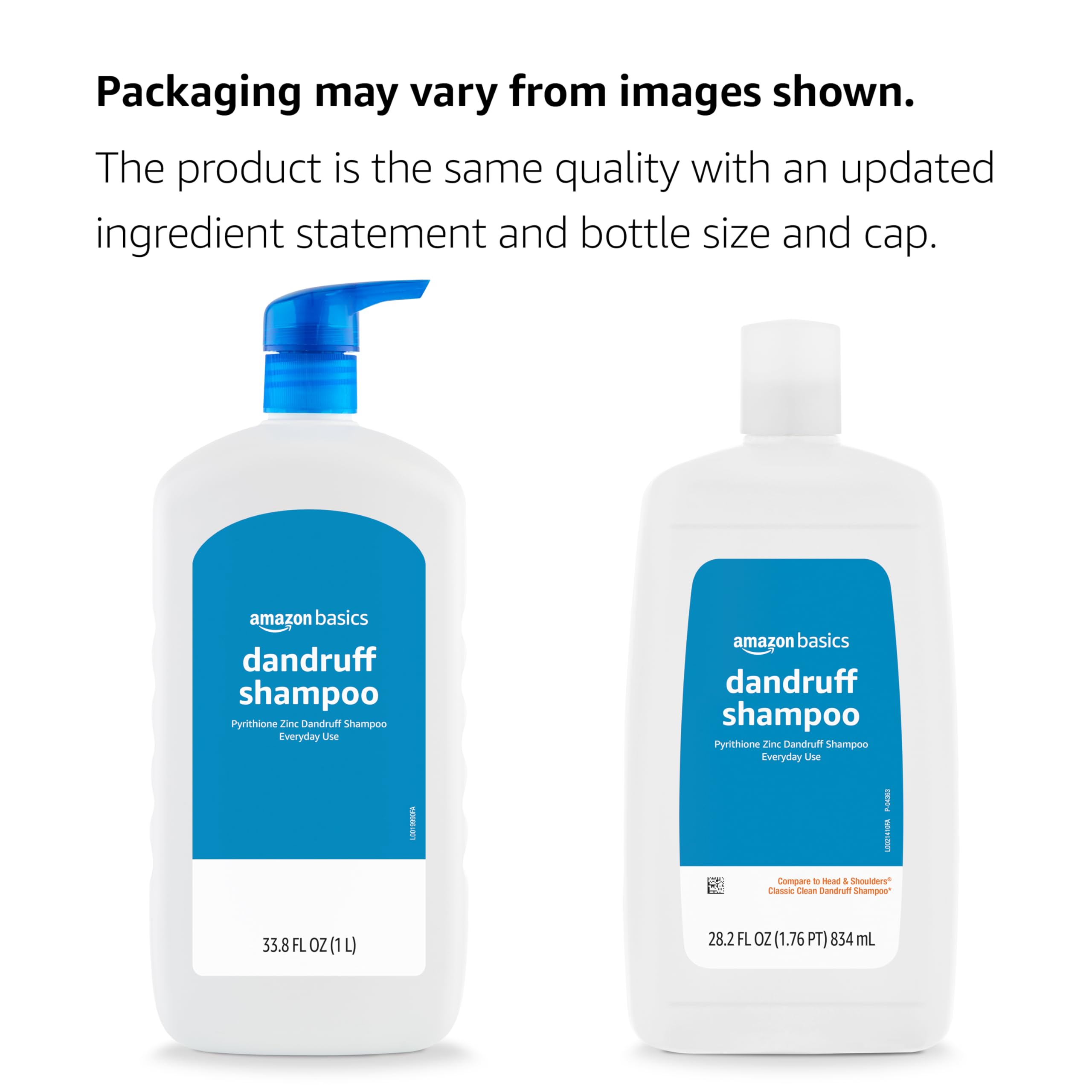 Amazon Basics Champú Anticaspa, aplicación en mano, experiencia de lavado calmante.