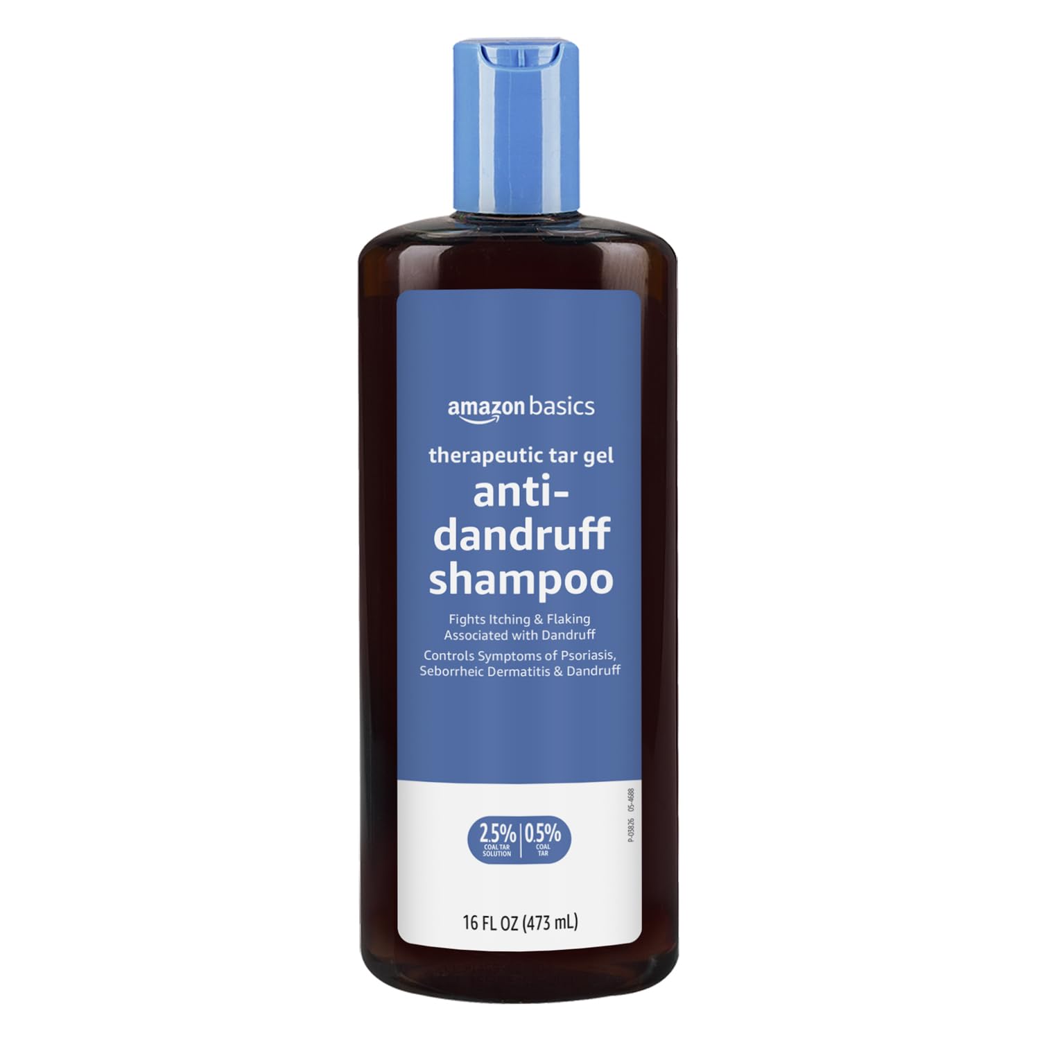 Amazon Basics champú terapéutico con alquitrán de hulla en botella de 473 ml para aliviar picor.