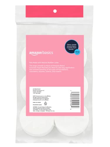 Amazon Basics Cosmetic Foam Rounds large surface for smooth foundation blending