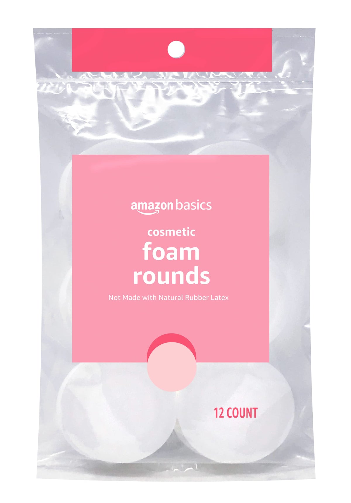 Amazon Basics Cosmetic Foam Rounds pack of 12 for versatile makeup application