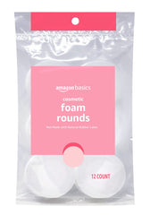 Amazon Basics Cosmetic Foam Rounds pack of 12 for versatile makeup application