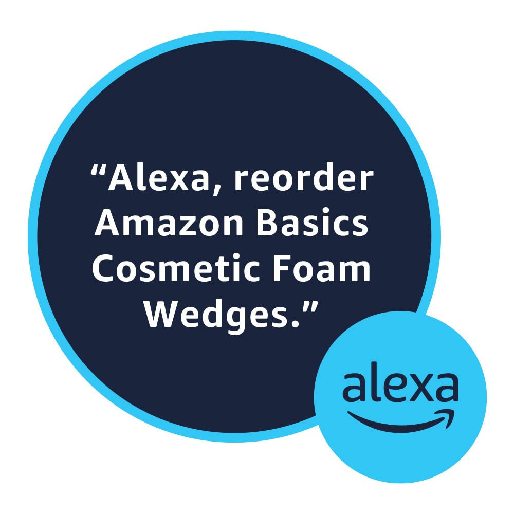 Amazon Basics foam wedges ready for foundation, concealer, blush, and cream products.