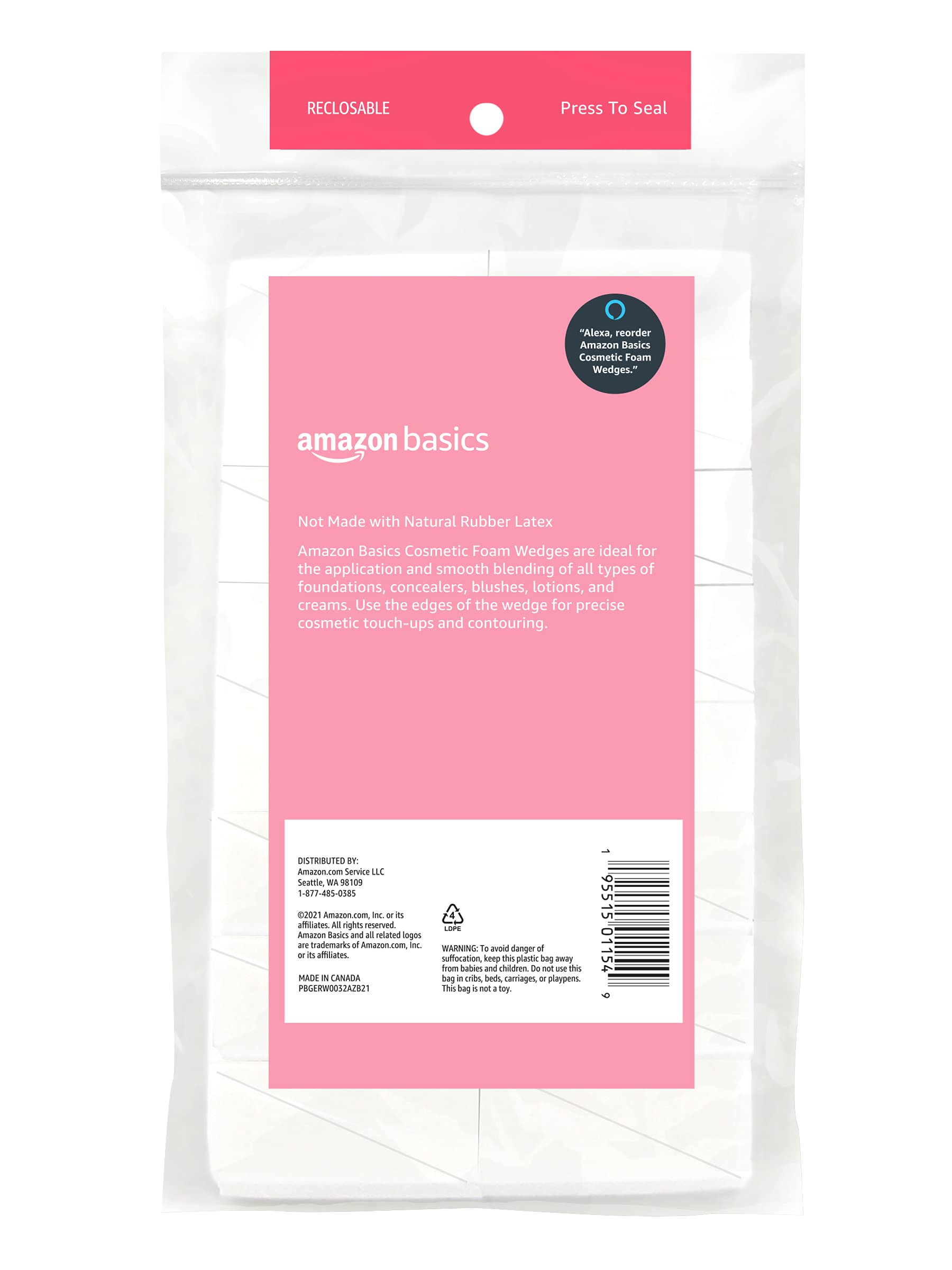 Amazon Basics wedge edge detail enables precise touch-ups and contouring.