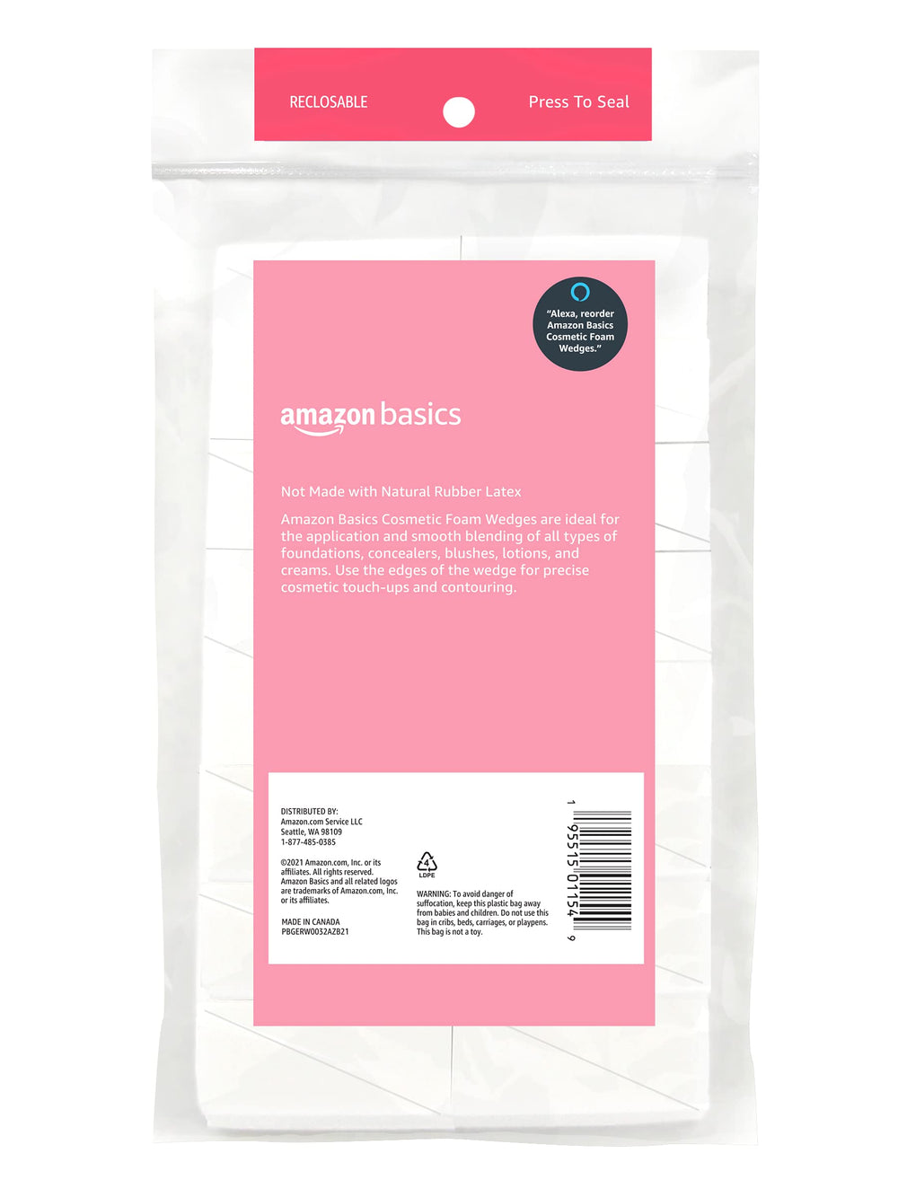 Amazon Basics wedge edge detail enables precise touch-ups and contouring.