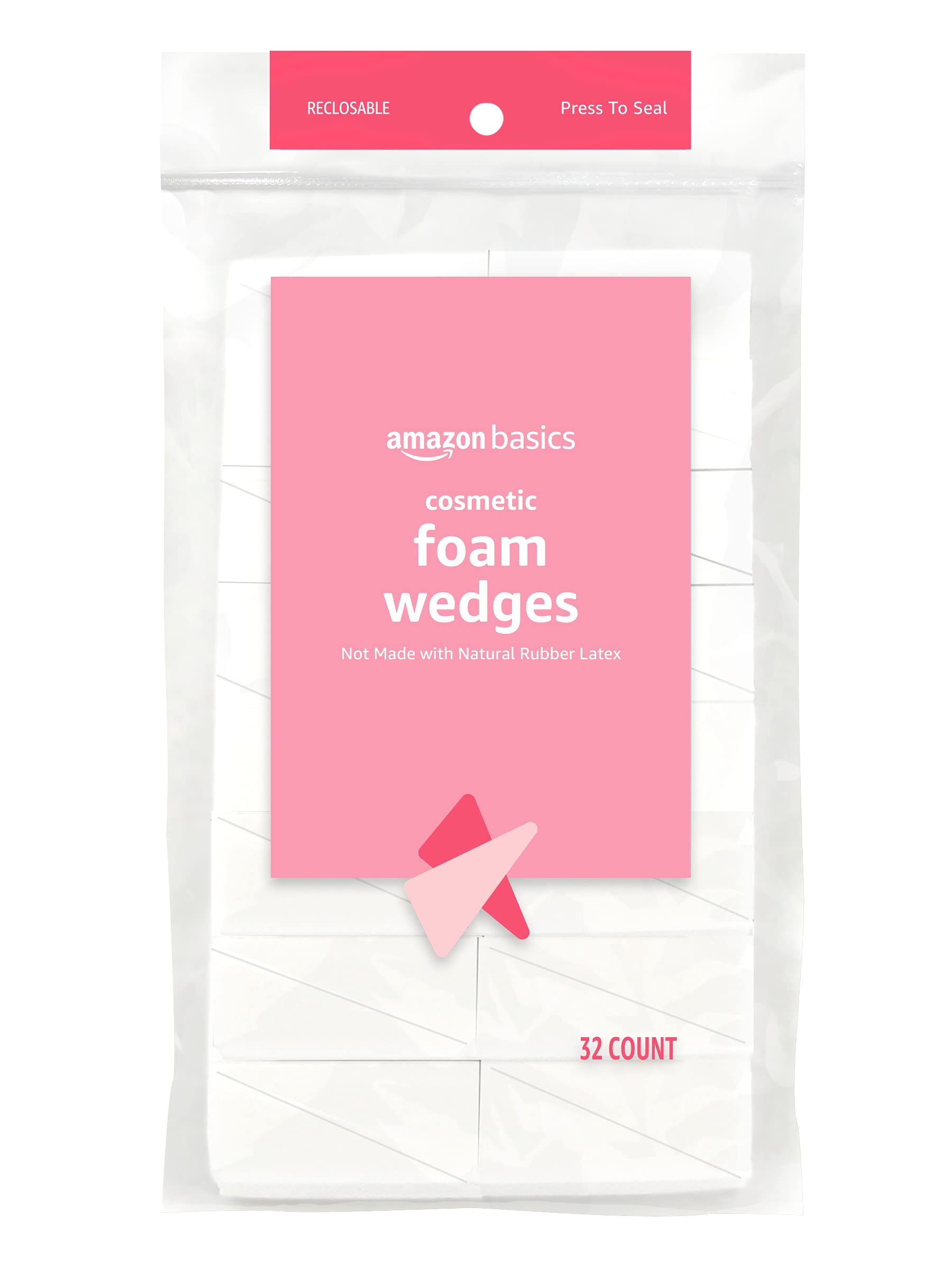 Amazon Basics cosmetic foam wedges with a large smooth surface for even foundation.