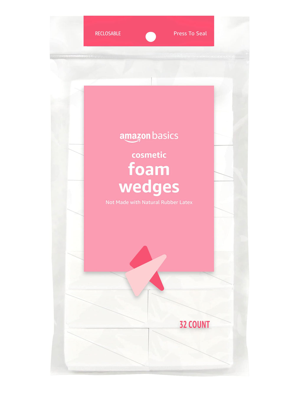 Amazon Basics cosmetic foam wedges with a large smooth surface for even foundation.