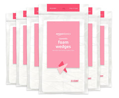 Amazon Basics cosmetic foam wedges in packaging for easy makeup application.