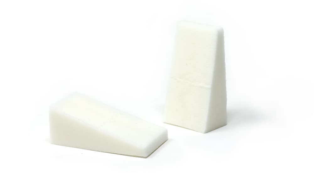 Amazon Basics cosmetic wedges displayed for even cheek and forehead coverage.