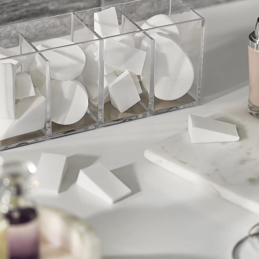 Amazon Basics wedges demonstrate use with separate wedges for different cosmetics.