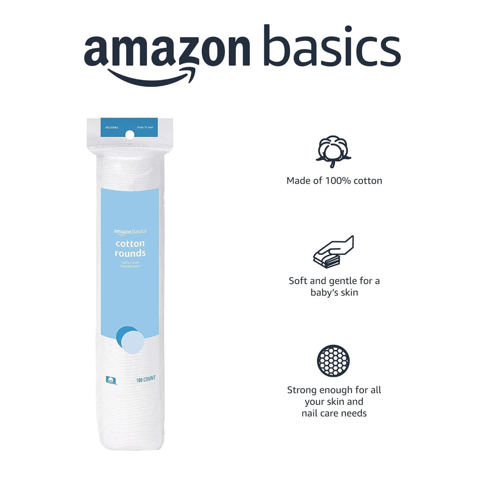Amazon Basics cotton rounds 100 percent cotton hypoallergenic for all skin types